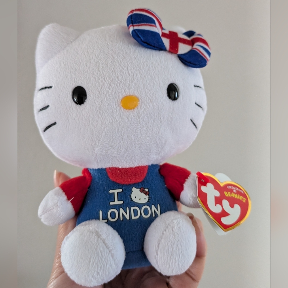 Ty Beanie Baby HELLO KITTY (I Love London) UK Excl 6" NEW MWMT Plush Stuffed Toy